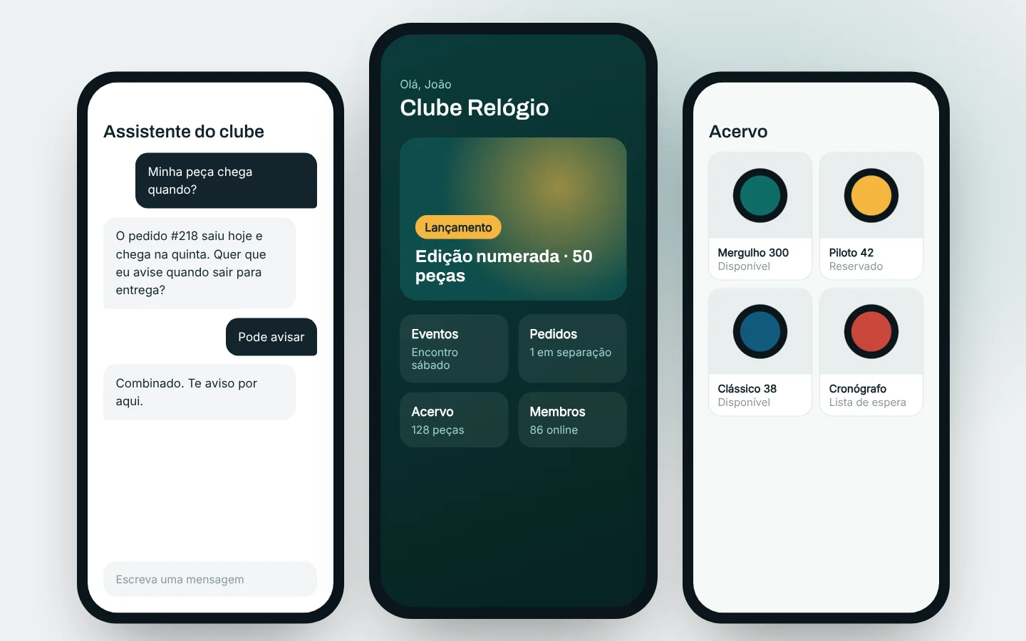 Tela ilustrativa: App fechado para membros